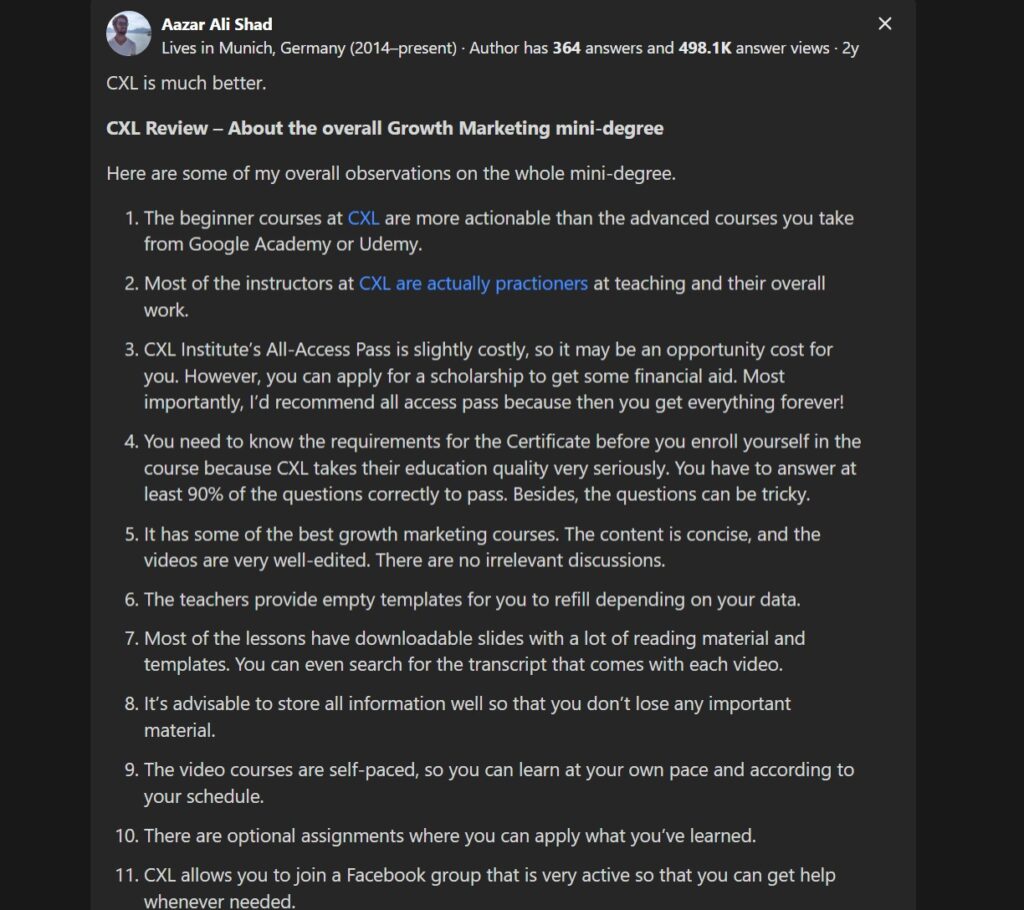Quora review